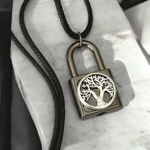 Tree of Life Lock Pendant Necklace